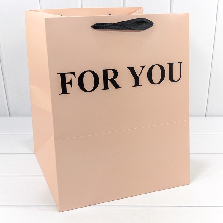 000179L/33 Пакет подарочный "For You" Персиковый 32*40*32 210г 1/10 1/100