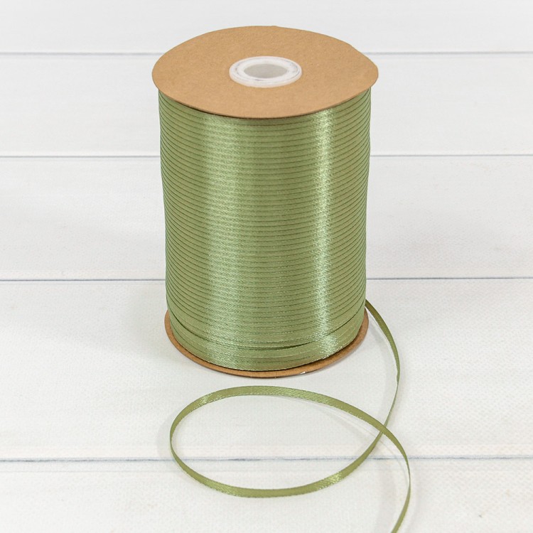 595-03/01 Лента Атласная Сатин (бобина) 0,3см*870ярд Белый 1/40		