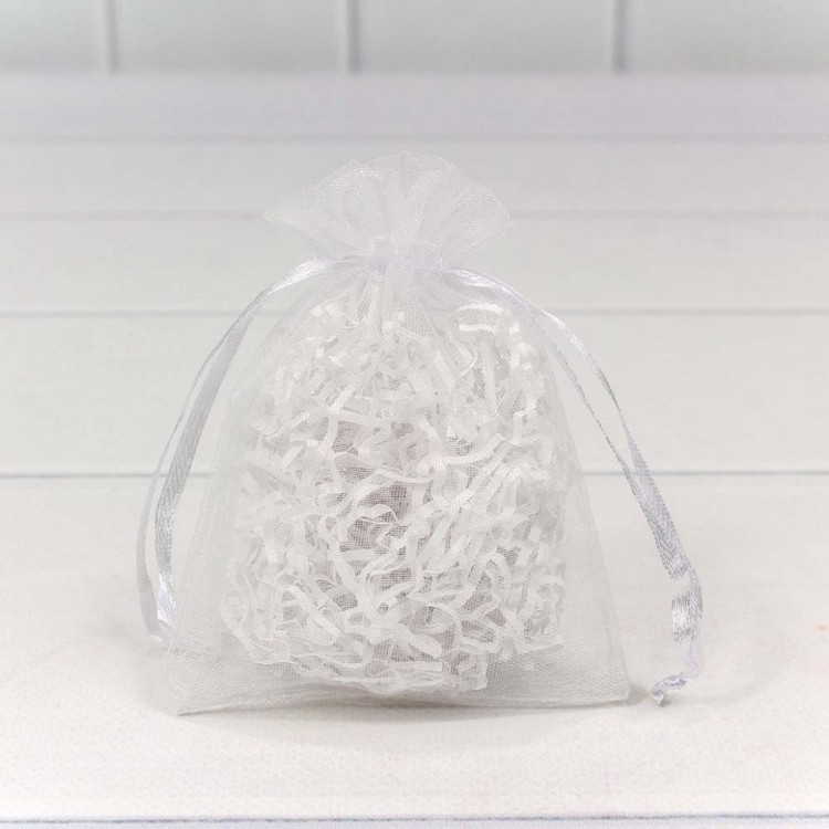 000801-6I Мешочки из органзы 9*12 см однотонные белый 1/100 1/5000