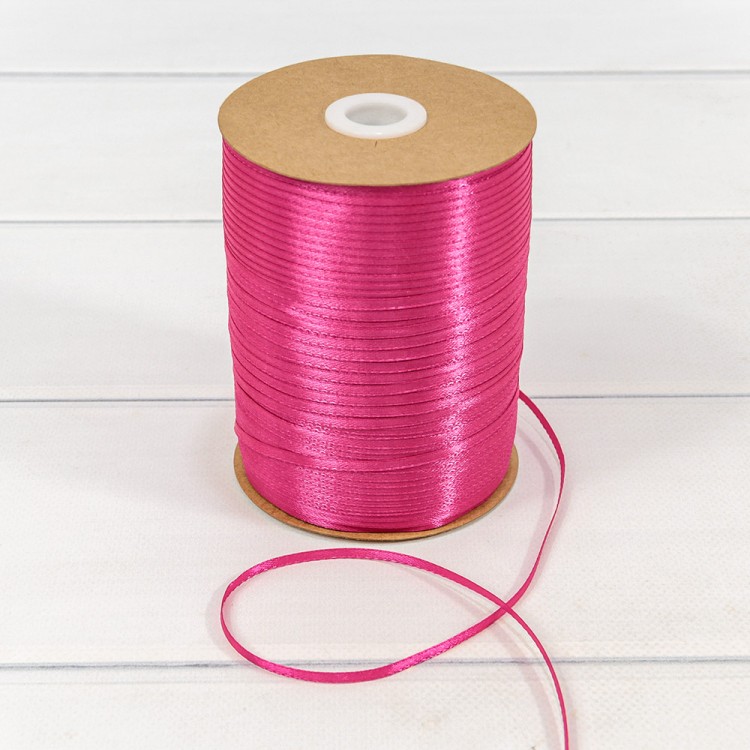 595-03/72 Лента Атласная Сатин (бобина) 0,3см*870ярд Малиновый-72 1/40		