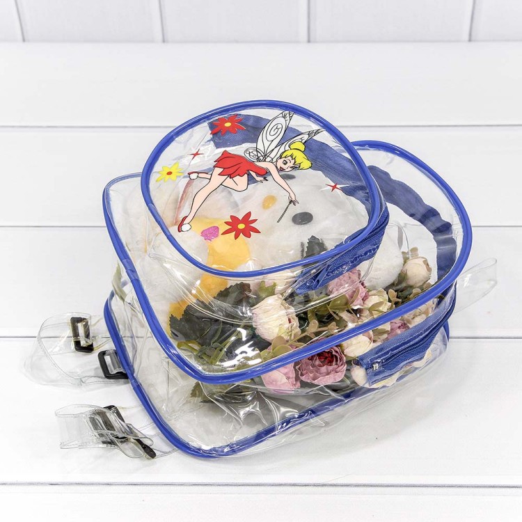 0002011 Косметичка ПВХ 22*17*12 прозрачная с рисунком "Рюкзачок" 1/12 1/240																																											